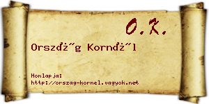 Ország Kornél névjegykártya