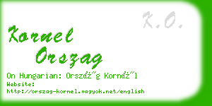 kornel orszag business card